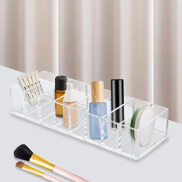 8-Grid Clear Cosmetic MakeUp Storage Box Jewelry Tabletop Organizer Display Case