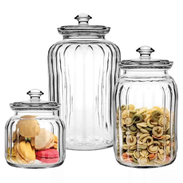 Pasabahce Elips Large Glass Jar Food Preserve Airtight Container Storage  Lid NEW