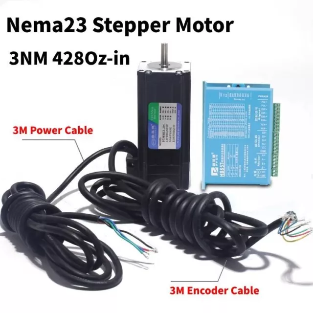 428Oz-in Closed Loop Stepper Motor Nema23 3NM Hybrid Servo Driver for Engraving