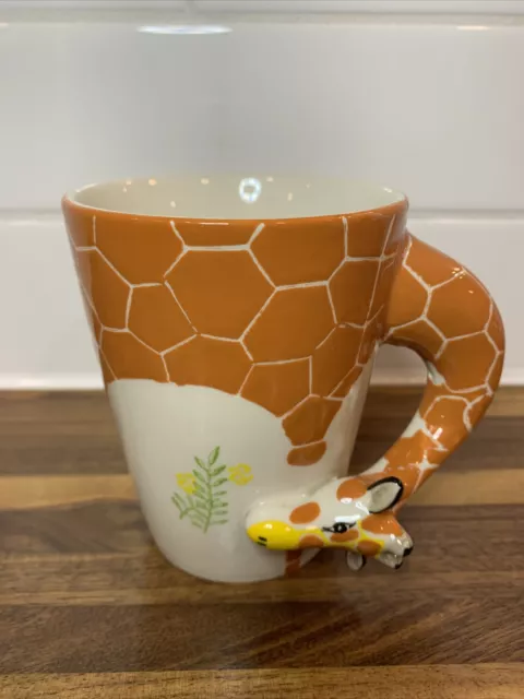 Homee Brand 3D Giraffe Coffee Mug Cup Ceramic Hand Painted Neck Handle