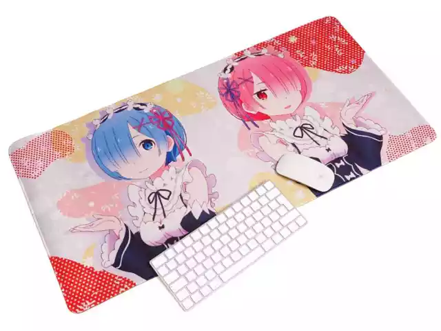 Großes Re:Zero Gaming Mauspad | XXL Tischauflage 80x40cm | Motiv: Rem & Ram