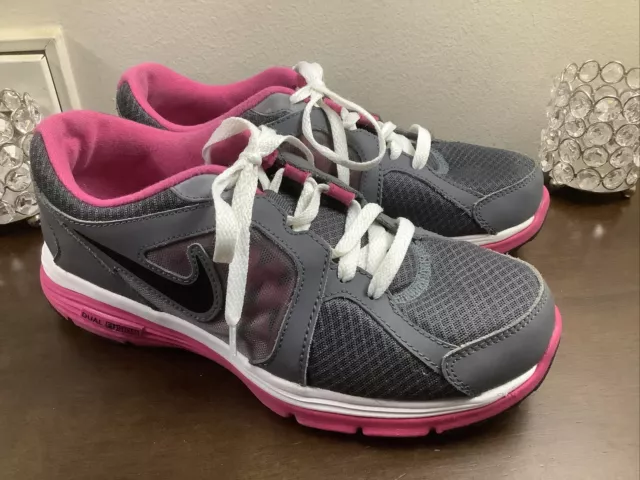 Nike Boys Dual Fusion Run 525593-002 Gray Running Shoes Sneakers Size 7 Y