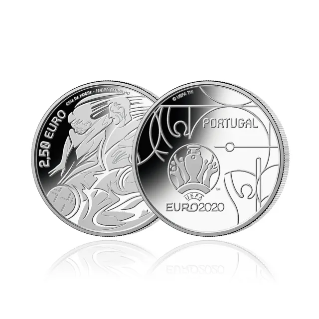 Official UEFA EURO 2020 Football Championship Commemorative Silver Coin Portugal