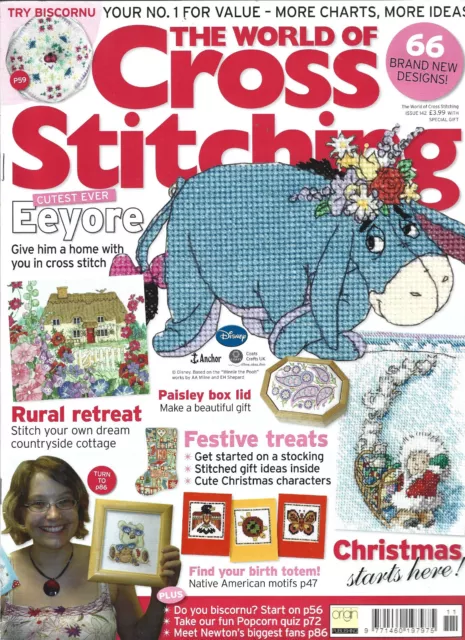 The World Of Cross Stitching Issue 142 UK Cross Stitch Magazine Eeyore Christmas