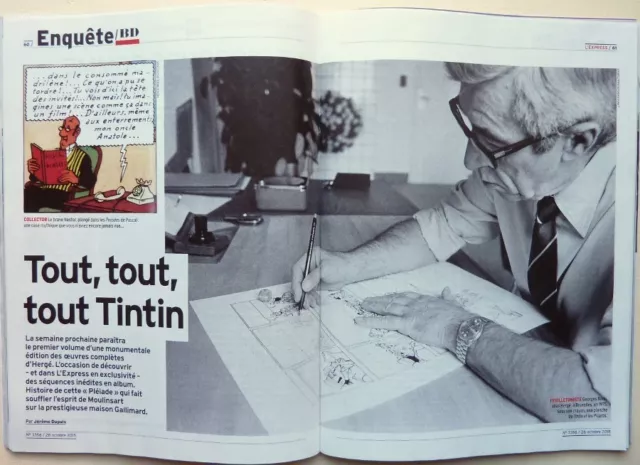 Mag L'Express 2015: HERGE et TINTIN_FRANCE GALL_BRIGITTE MACRON_JEAN MALAURIE