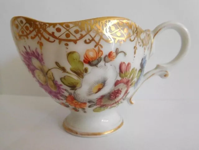 Antique Dresden Donath And Co Porcelain Floral Shell Shaped Cup And Saucer 2