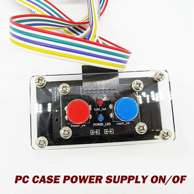 DESKTOP COMPUTER PC Case Power Supply ON/OFF Reset Button Switch with