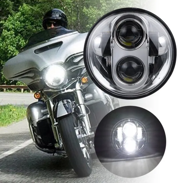 5.75'' LED 40W MOTORCYCLE HEADLIGHTS for Harley ETC UNIVERSAL DOT E9 Tested DE 2