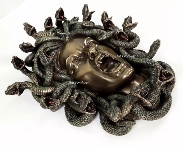Medusa Head of Snakes Gothic Wall Plaque Décor Statue Bronze