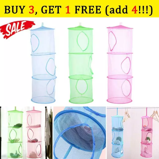 Folding Hanging Bag Door Holder Net Kids Toy Storage Organizer Closet Hanger