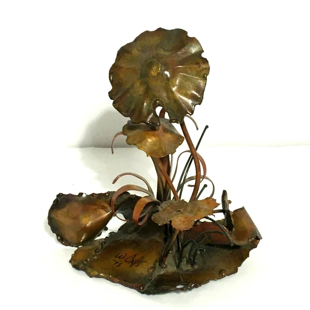 W. Catts Woodland Mushrooms Sculpture  Original Brutalist Signed   '74.   I-3
