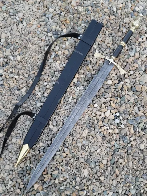 Custom Handmade Damascus Steel Movie Replica Sword Dragon Sword With Scabbard
