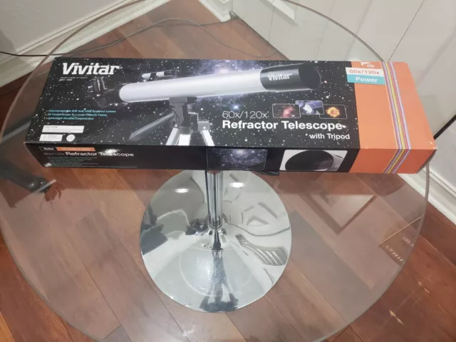 Hd Refractor Telescope 60X-120X With Full Size Tripod Fast Shipping Nib