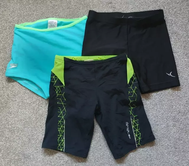 Pacchetto di tre pantaloncini da bagno ragazzi costumi da bagno speedo età 12 anni + USATI EX.CON