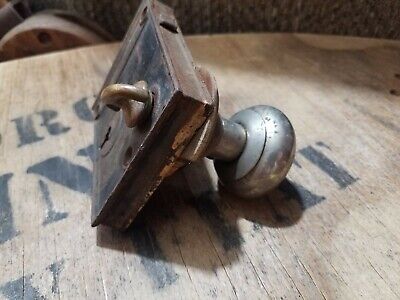 Antique Cast Iron Mortise Lock with Aluminum Doorknob Brass Latch Steampunk