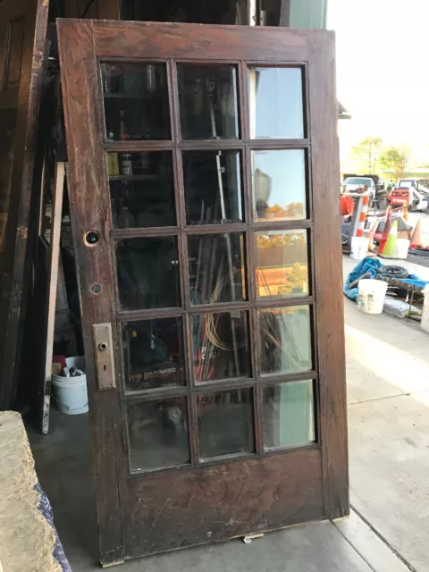 AN 570 Antique Beveled glass Oak entrance door 42 x 80.25