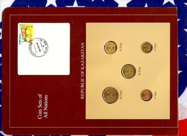 Coin Sets of All Nations Kazakhstan 50, 20, 10, 5, 2 Tyin 1993 UNC