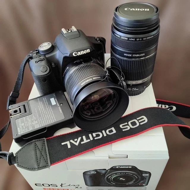 CANON EOS KISS X3 Double Zoom Kit with 18-55mm and 55-250mm Lenses