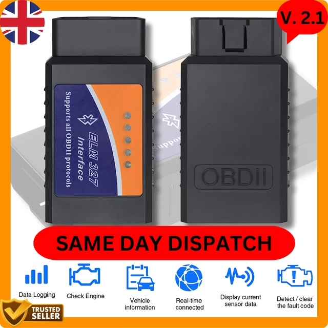 OBD2 ELM327 EOBD Bluetooth Diagnostic Car Engine Scanner Tool Fault