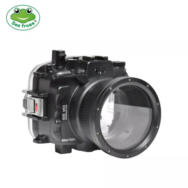 Seafrogs 40m/130ft Underwater Case Camera Housing for Canon EOS M50 18-55mm