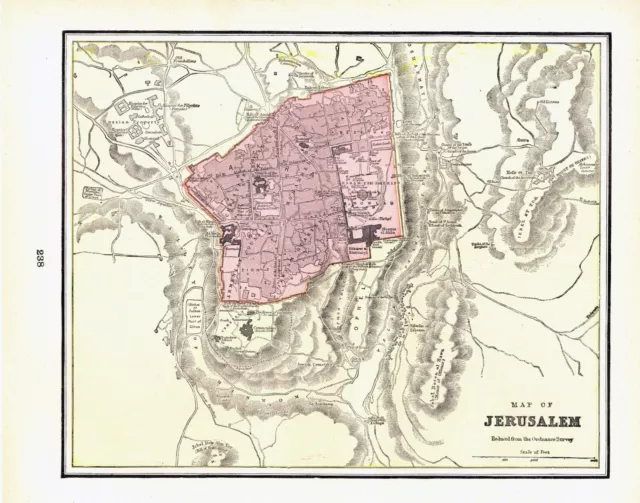Map - Jerusalem - Constantinople - Cram's Atlas - 1899