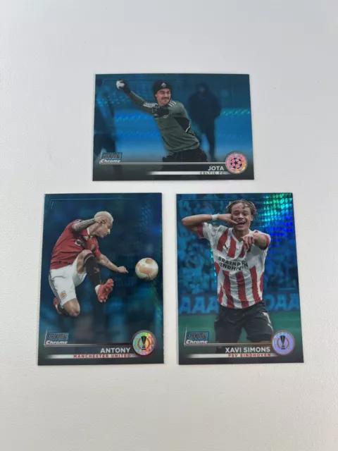 3 x 2022-23 Topps Stadium Club Chrome Blue Refractor Bundle Jota Anthony Simons