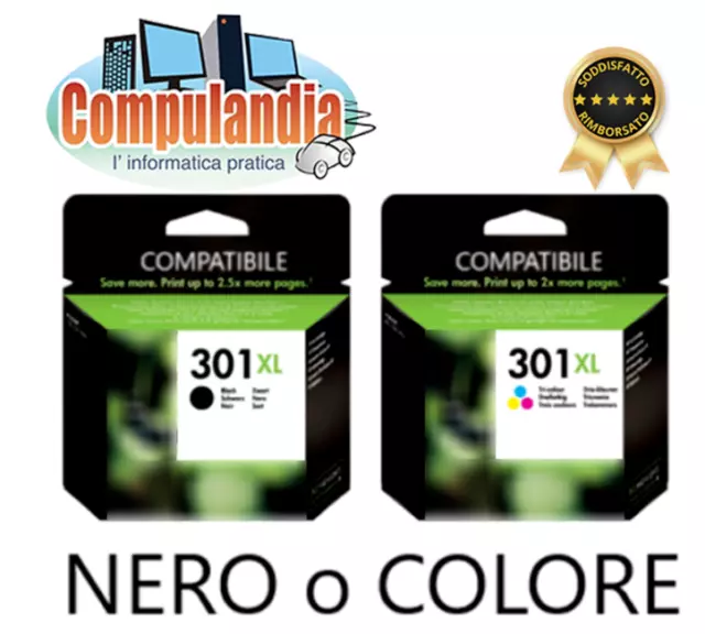 Compatibile HP 301XL CH563EE NERO / 301XL CH564EE COLORI - Cartuccia a Scelta