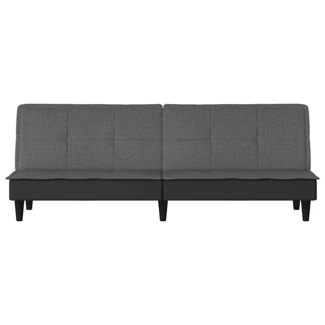 AX Divano Letto Ospiti Grigio SimilPelle 2 Schienali Separati Regolabili 351914