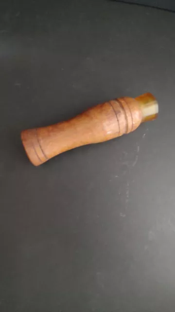 Vintage Herters Wooden Game Call Yellow Plastic Mouthpiece Waseca Minn.
