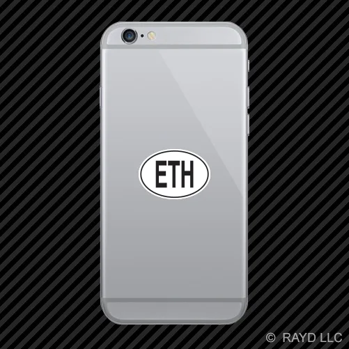 ETH Ethiopia Country Code Oval Cell Phone Sticker Mobile Ethiopian euro