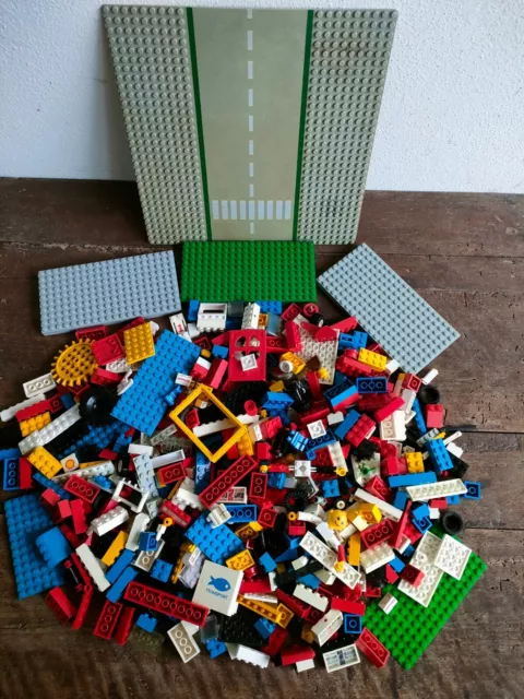 Lotto LEGO 1,2 Kg Mattoncini Misti Lego City Basic + Piattaforma Vintage 1980's