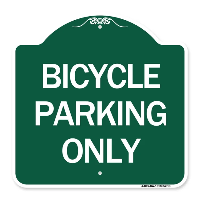 Designer Series - Bicycle Parking Only Heavy Gauge Aluminum Architectural Sign