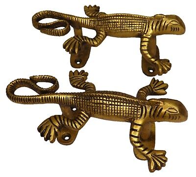 Lizard Chameleons Shape Antique Style Handcrafted Brass Door Handles & Pull Knob