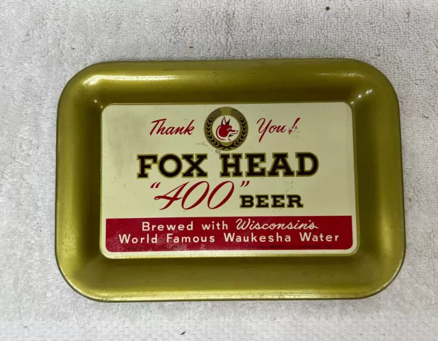 Fox Head Beer Tip Metal Serving Tray