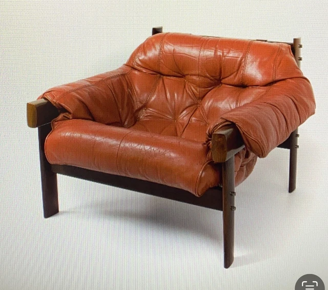 Percival Lafer MP-41 Armchair Tan Leather Wood Frame