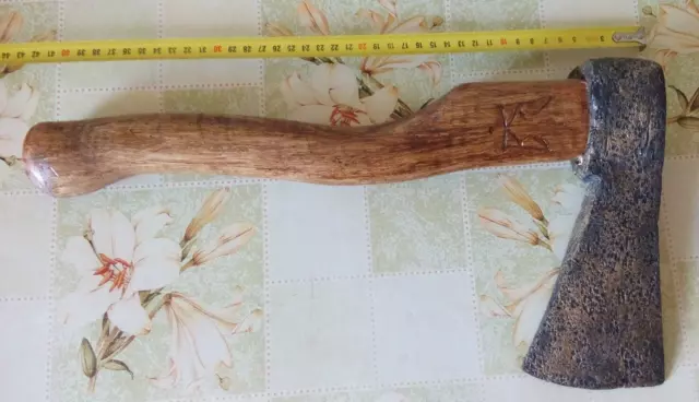 Vintage Axe antique handicraft Cossack Ukraine Artifact 16"inch 1930 g