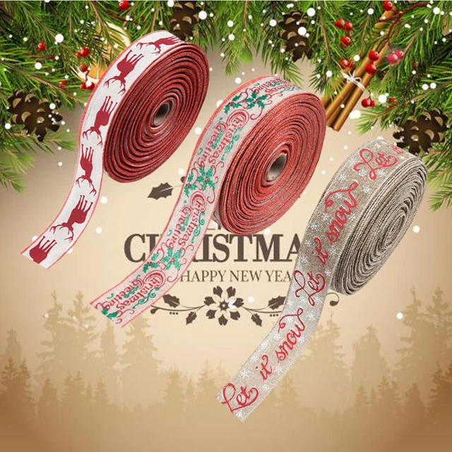 3 Rollen Weihnachten Sackleinen Band Band Dekorative Verpackung Bänder DIY