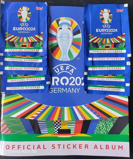 TOPPS EURO 2024 Official Sticker Book Album, 10 pks of stickers 6 bonus stickers £9.99 PicClick UK