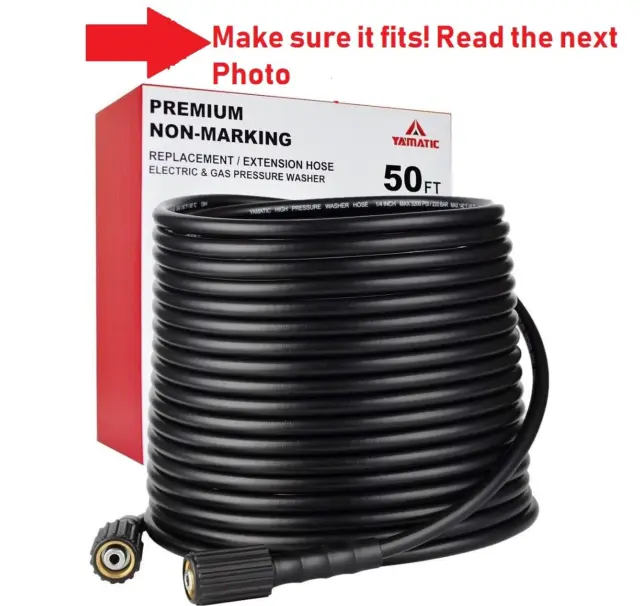 For All Power Pressure washers models Listed 50 FT High Pressure Washer Hose-
