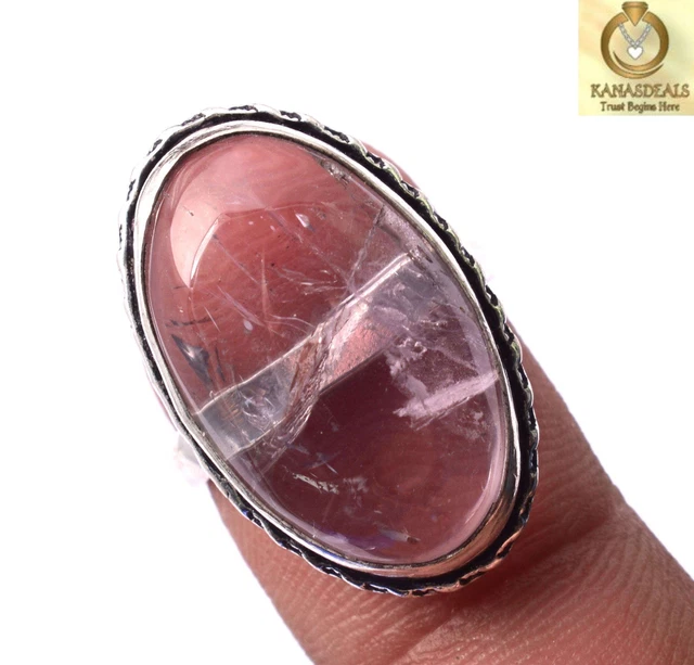Rose Quartz Plated Ring Intricate Jewellery 9 GM Value-Priced @1.99-69194