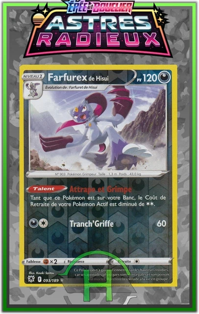 Farfurex De Hisui V 094/189 - Ultraboost X Épée Et Bouclier 10 Astres Radieux - Coffret 10 Cartes Pokémon Françaises