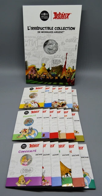 FRANCE 2022 : ASTERIX. Collection complète 18 x 10 euros argent + livre ...