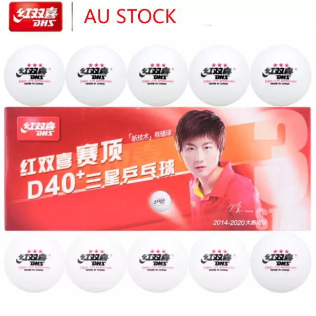 10x DHS 3-Star D40+ Table Tennis ABS Plastic Balls PingPong Balls ITTF Approved