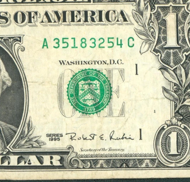 **WEB PRESS NOTE** ((EXPERIMENTAL)) $1 1995 Plate #1/9 FEDERAL RESERVE NOTE