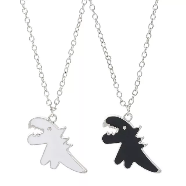 Cute Dinosaur Couple Necklace Lovers Paired Pendants Stainless Steel Neck Ch-YB