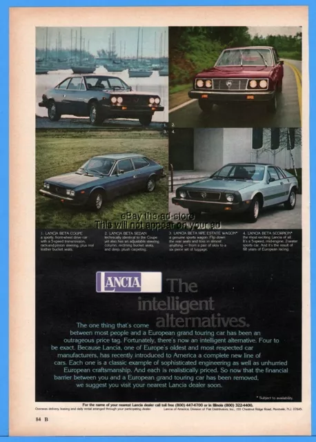 1976 Lancia Beta Scorpion Estate Station Wagon Coupe Sedan Magazine Print Ad