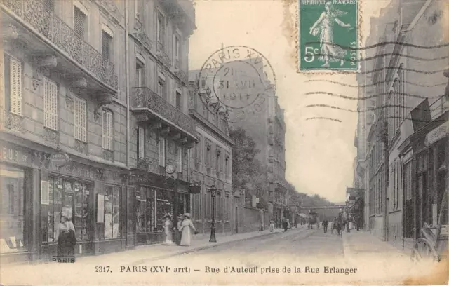 CPA 75 PARIS XVIe PARIS RUE D'AUTEUIL TAKEN FROM RUE ERLANGER