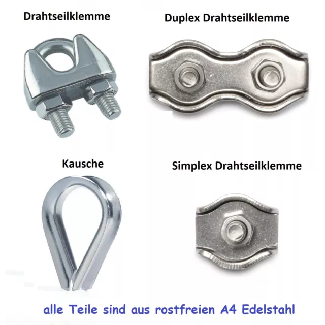 Drahtseil Klemme Seilklemme Drahtklemme Drahtseilklemme Edelstahl Klemmring V4A