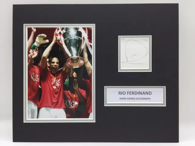 RARE Rio Ferdinand Manchester United Signed Photo Display +COA AUTOGRAPH MAN UTD