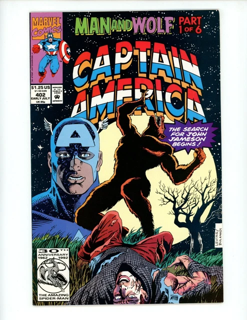Captain America #402 1992 FN/VF Mark Gruenwald Rik Levins Marvel Comic Book